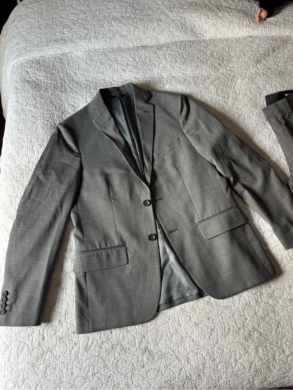 Haggar Charcoal Gray Windowpane Two-Button Sport Coat